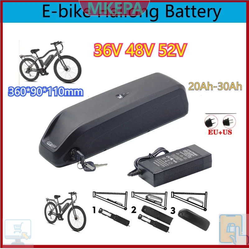 Ebike Battery 48V 20Ah Hailong - 36-48-52V pour vélo électrique de montagne,